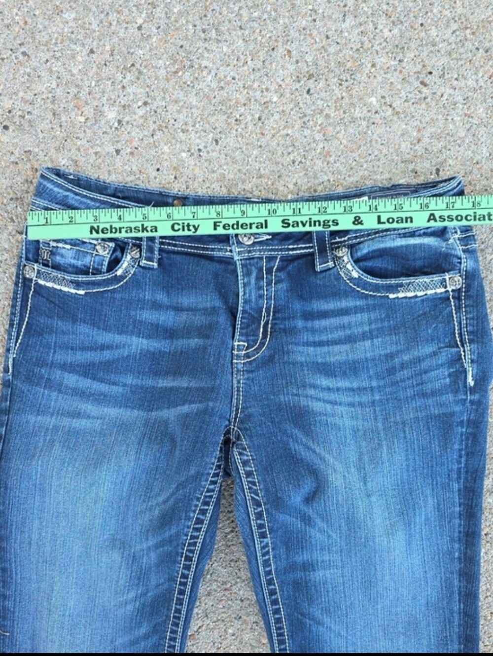 Miss Me JE5759EL Embellished Bling Rhinestone Easy Bootcut Jeans Size 32 - Picture 11 of 16